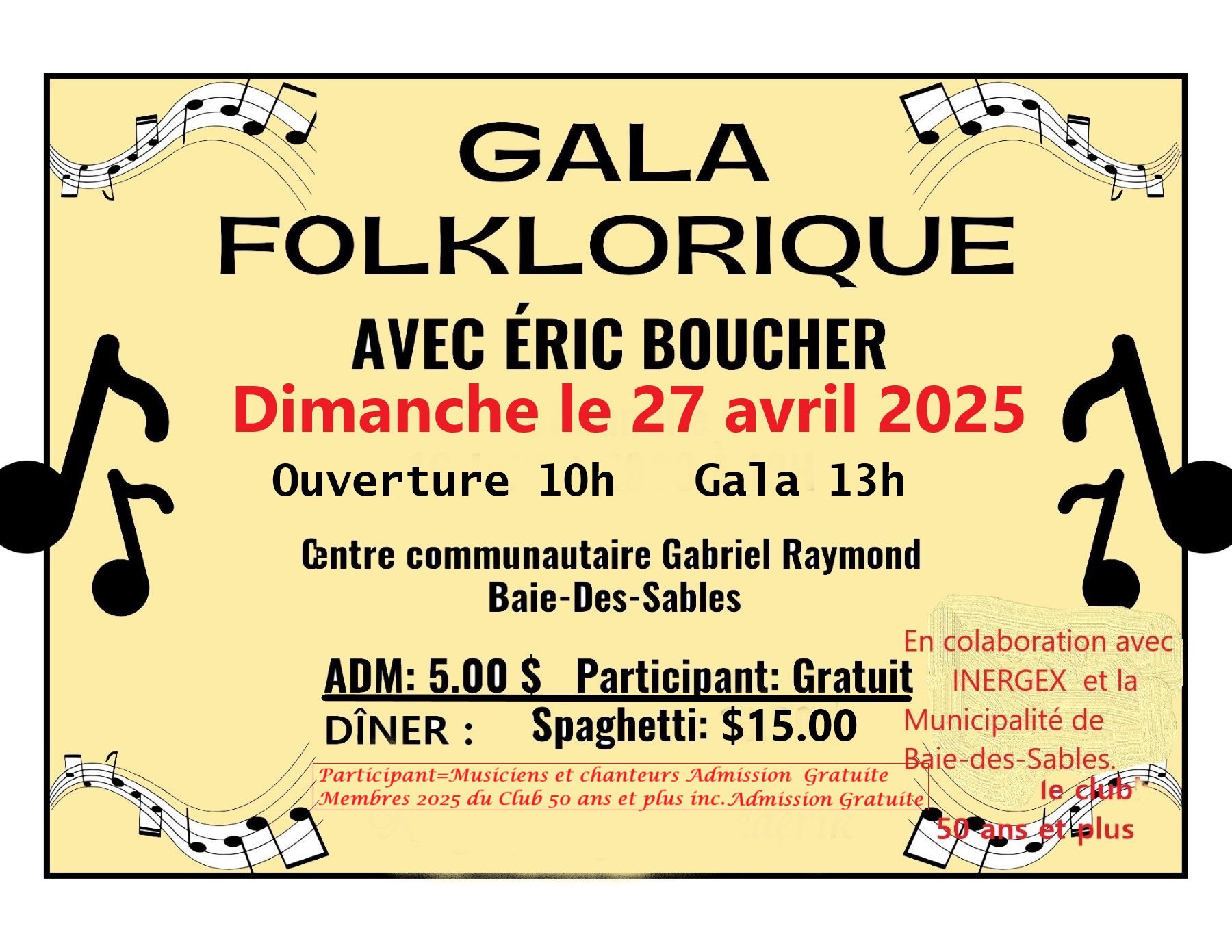 Gala Folklorique avec Éric Boucher