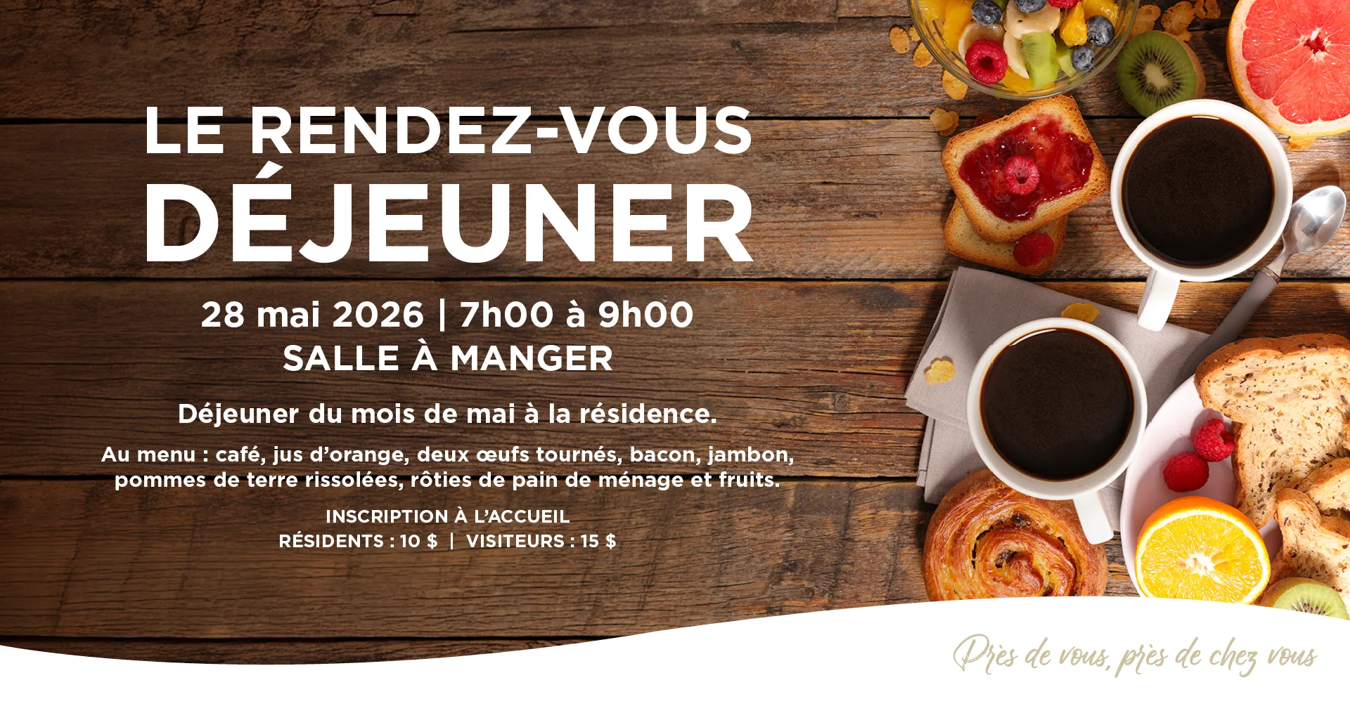 Le rendez-vous déjeuner à la résidence des Bâtisseurs de Matane