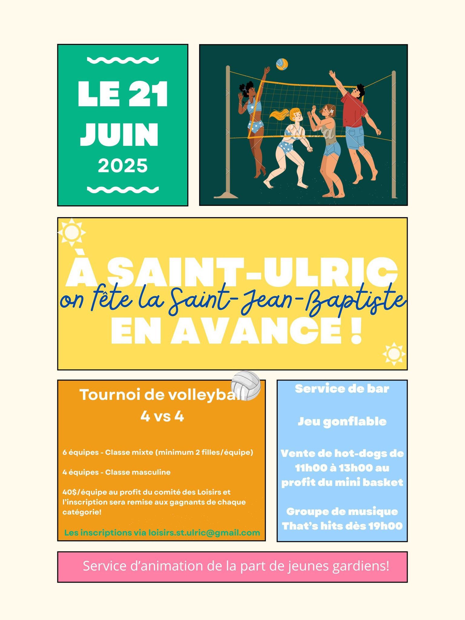 Tournoi de volleyball et la St-Jean à Saint-Ulric