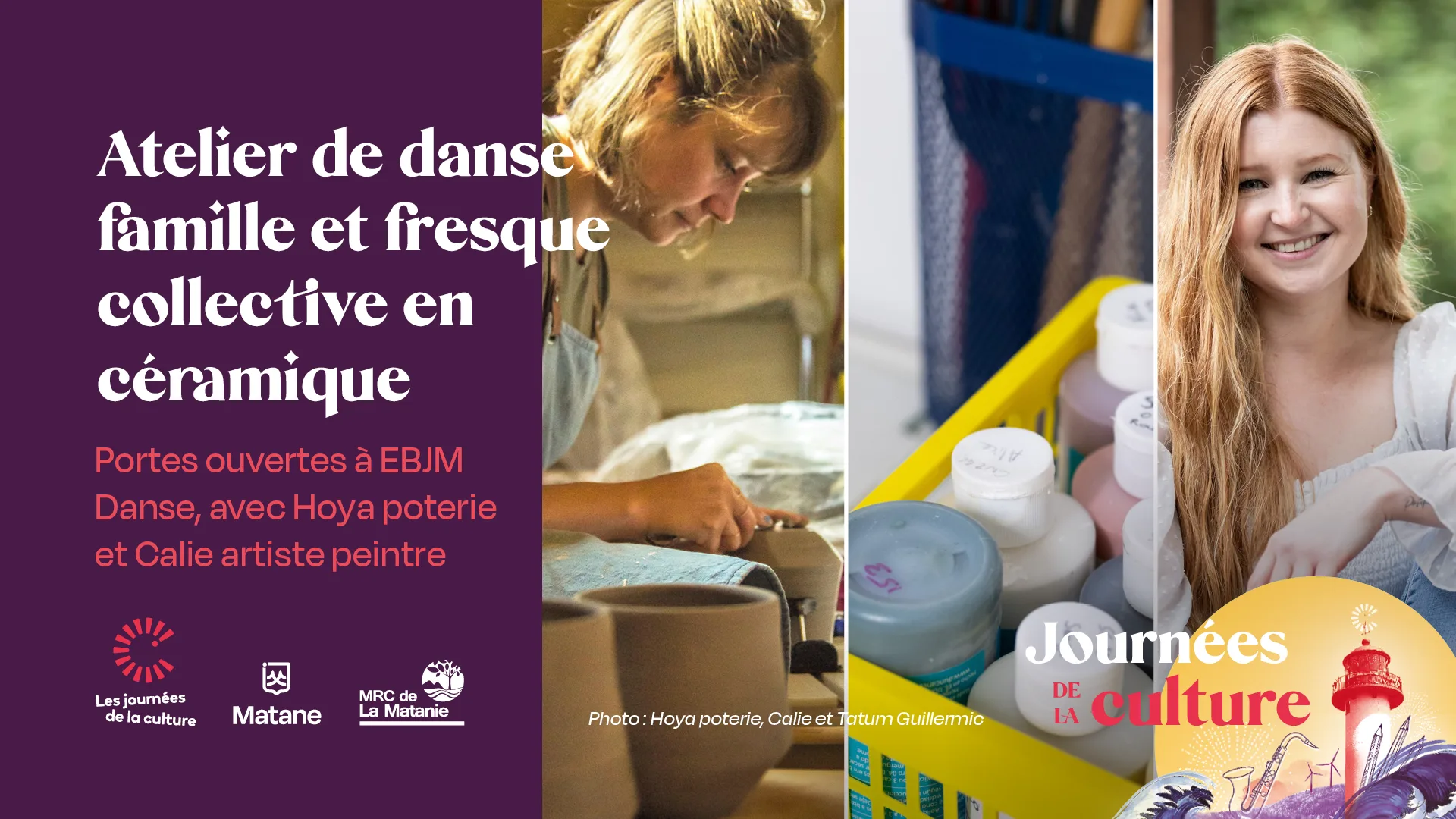 Journées de la culture Sélectionner Portes ouvertes à EBJM Danse avec Hoya poterie et calie artiste peinte
