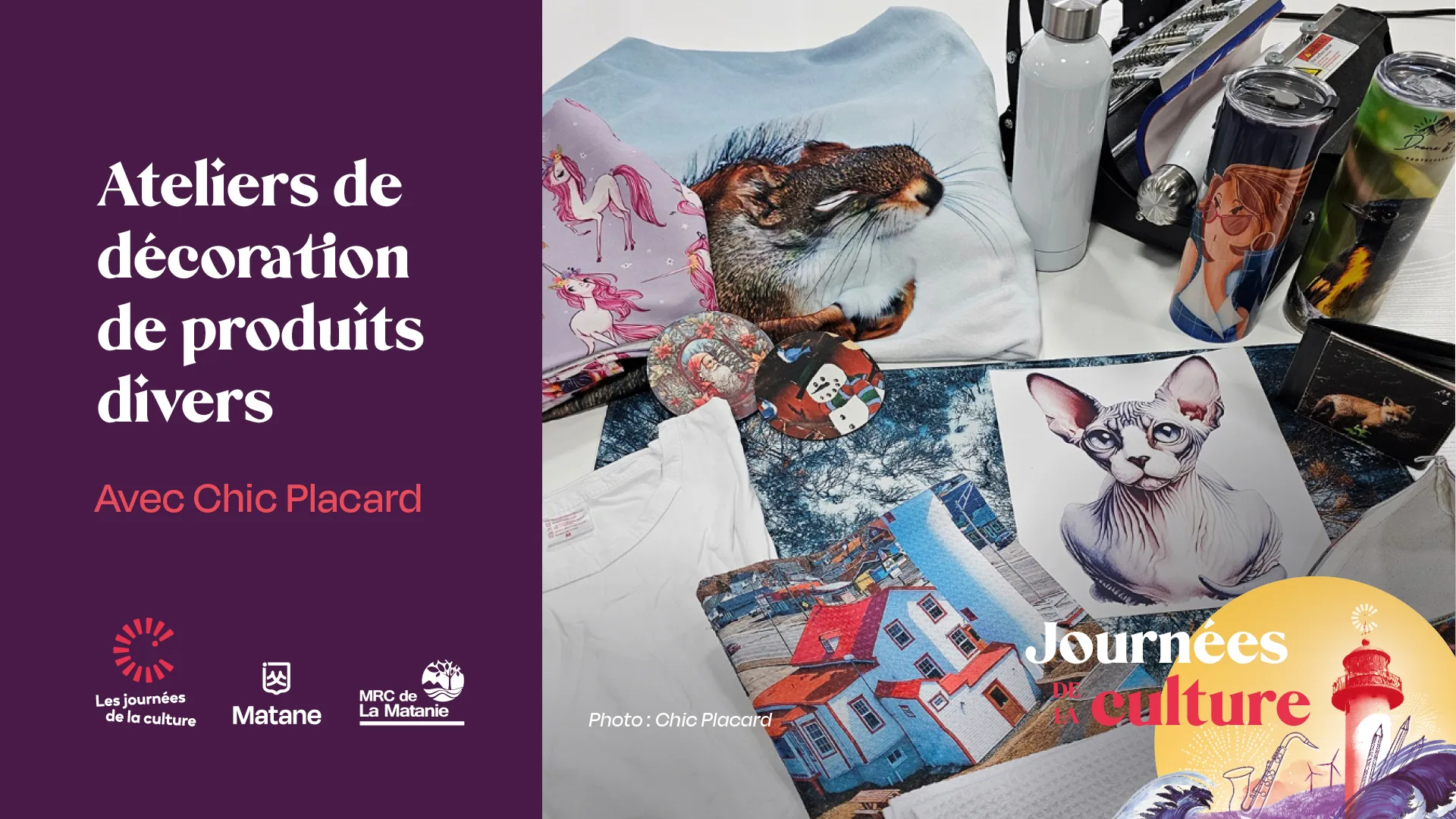 Journées de la culture atelier de décoration de produits divers avec Chic placard