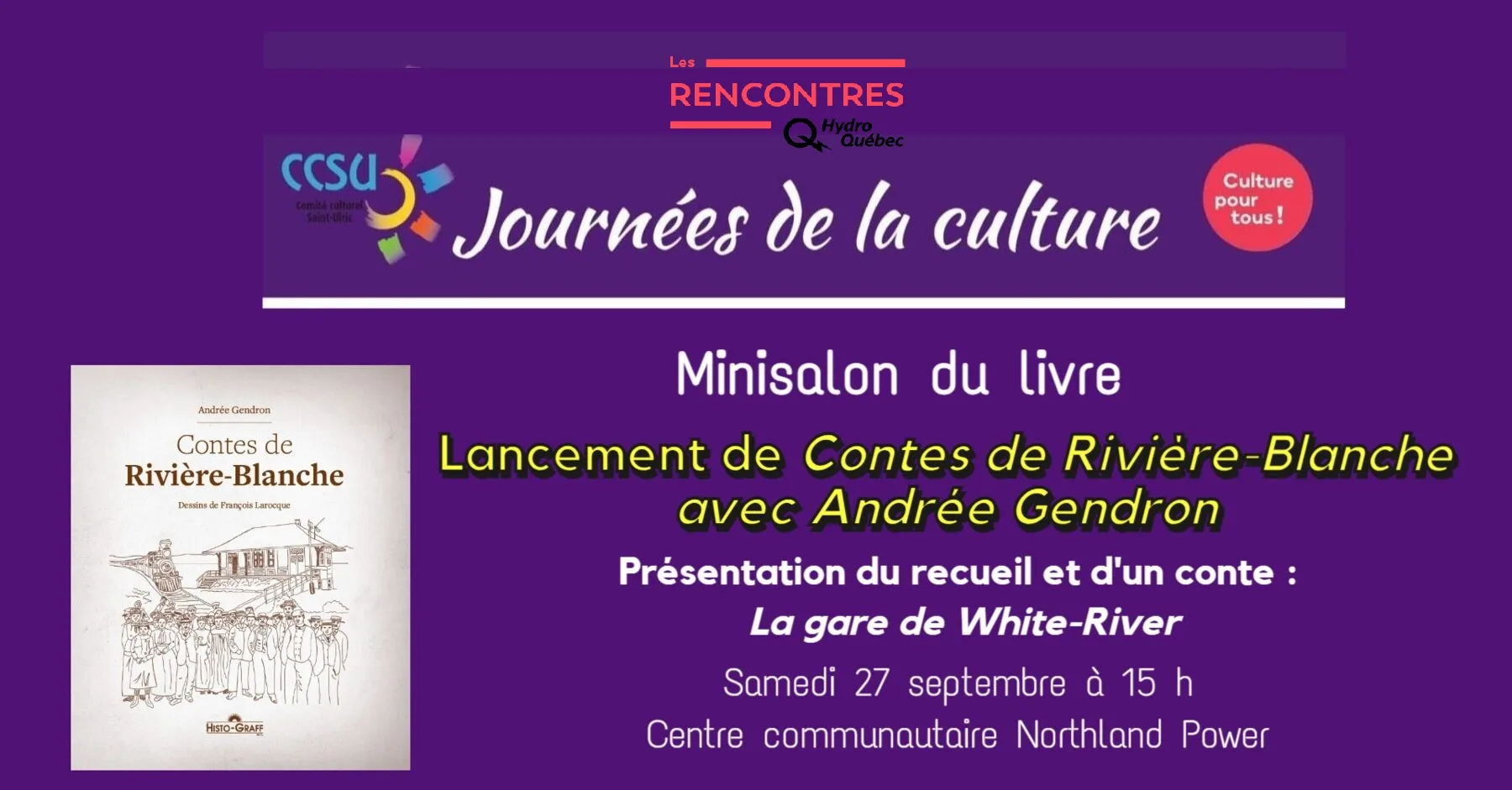 Lancement du recueil - Contes de Rivière-Blanche avec Andrée Gendron