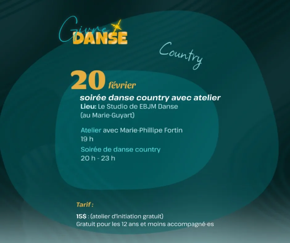 Soirée danse country avec atelier d'initiation