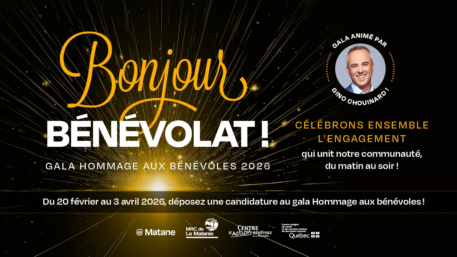 Soumettez une candidature au gala Hommage aux bénévoles 2026