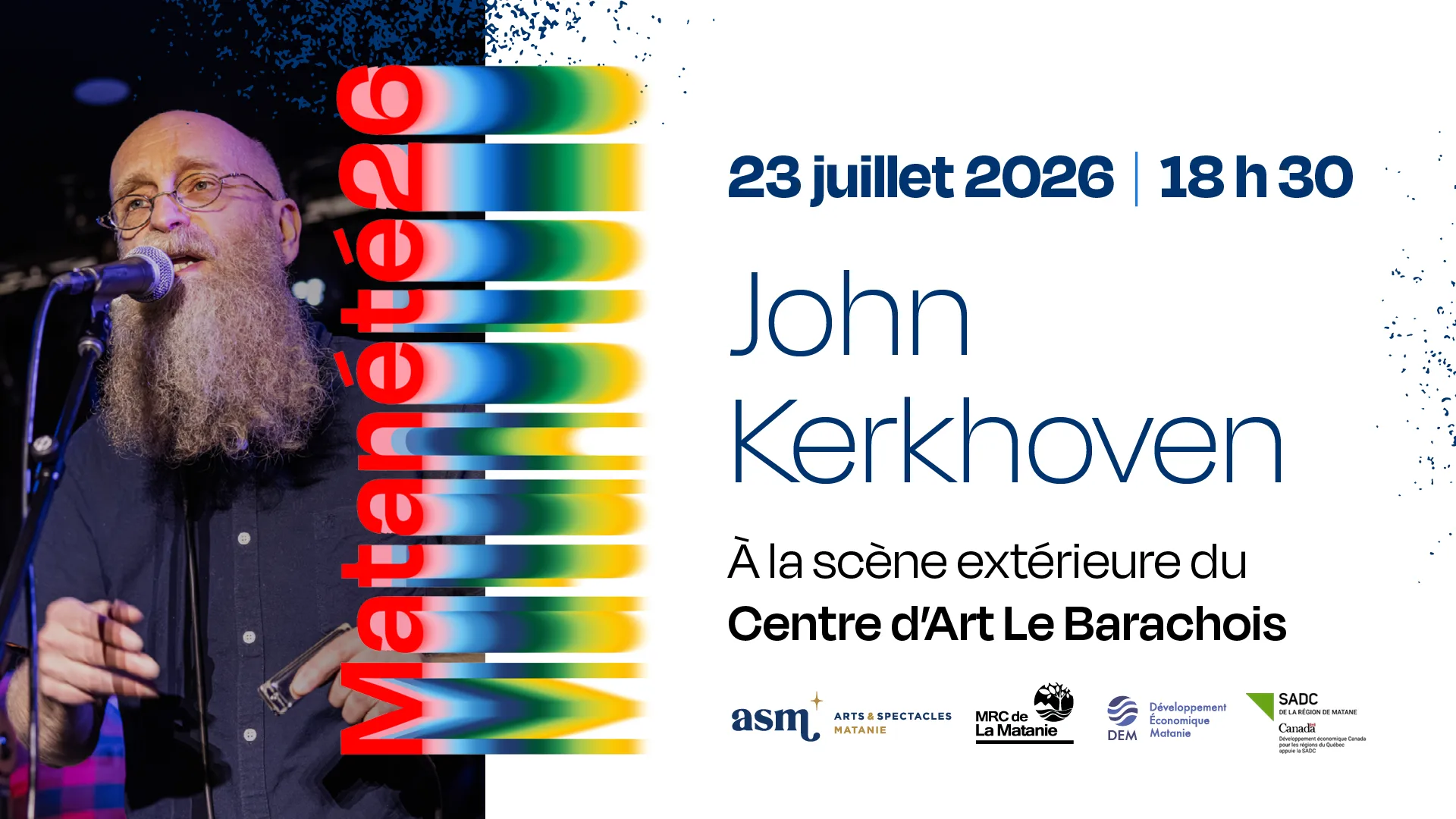 Spectacle de John Kerkhoven au Barachois - 23 juillet 2026