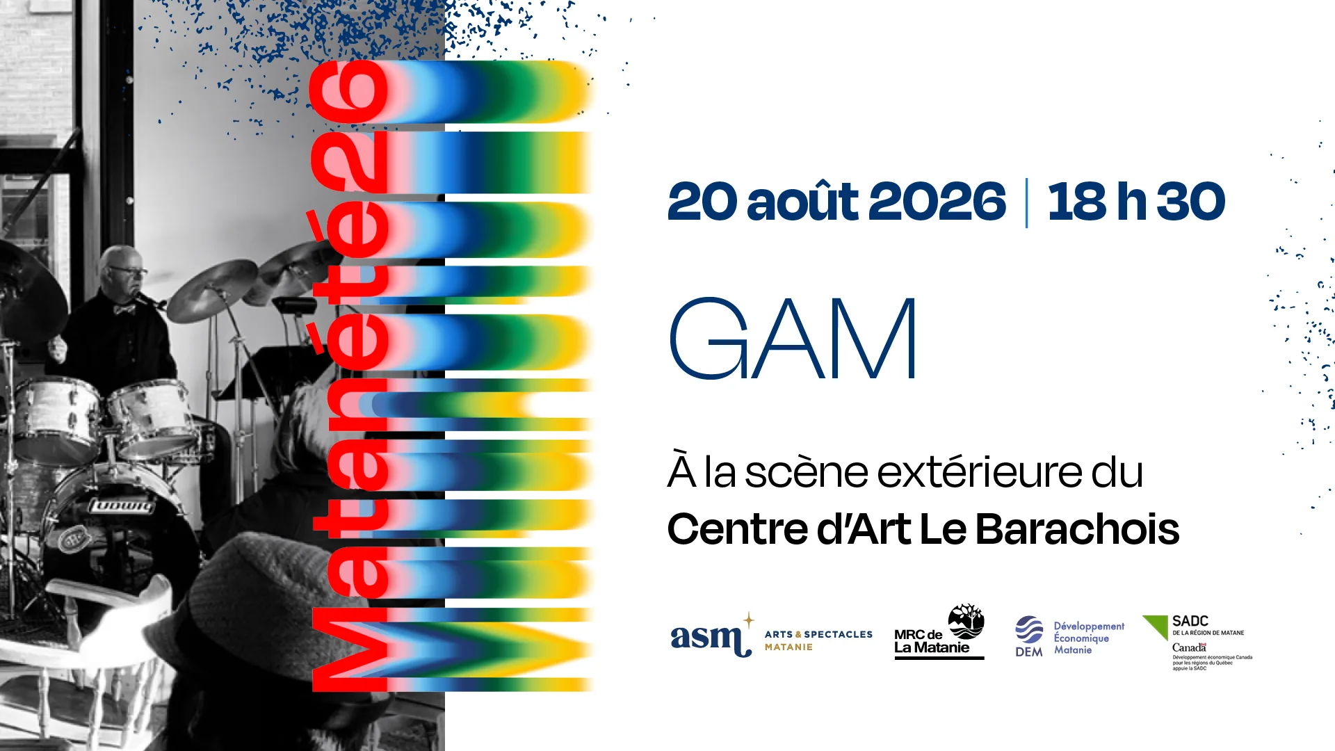 Spectacle de GAM au Barachois - 20 août 2026