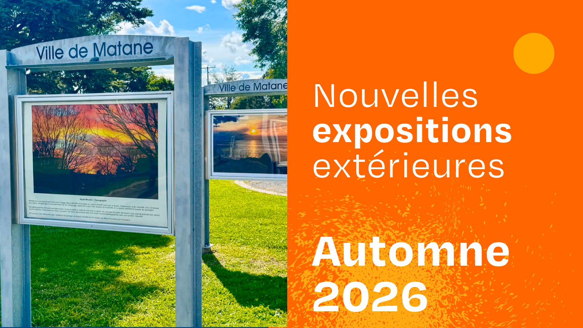 Expositions extérieures automne 2026