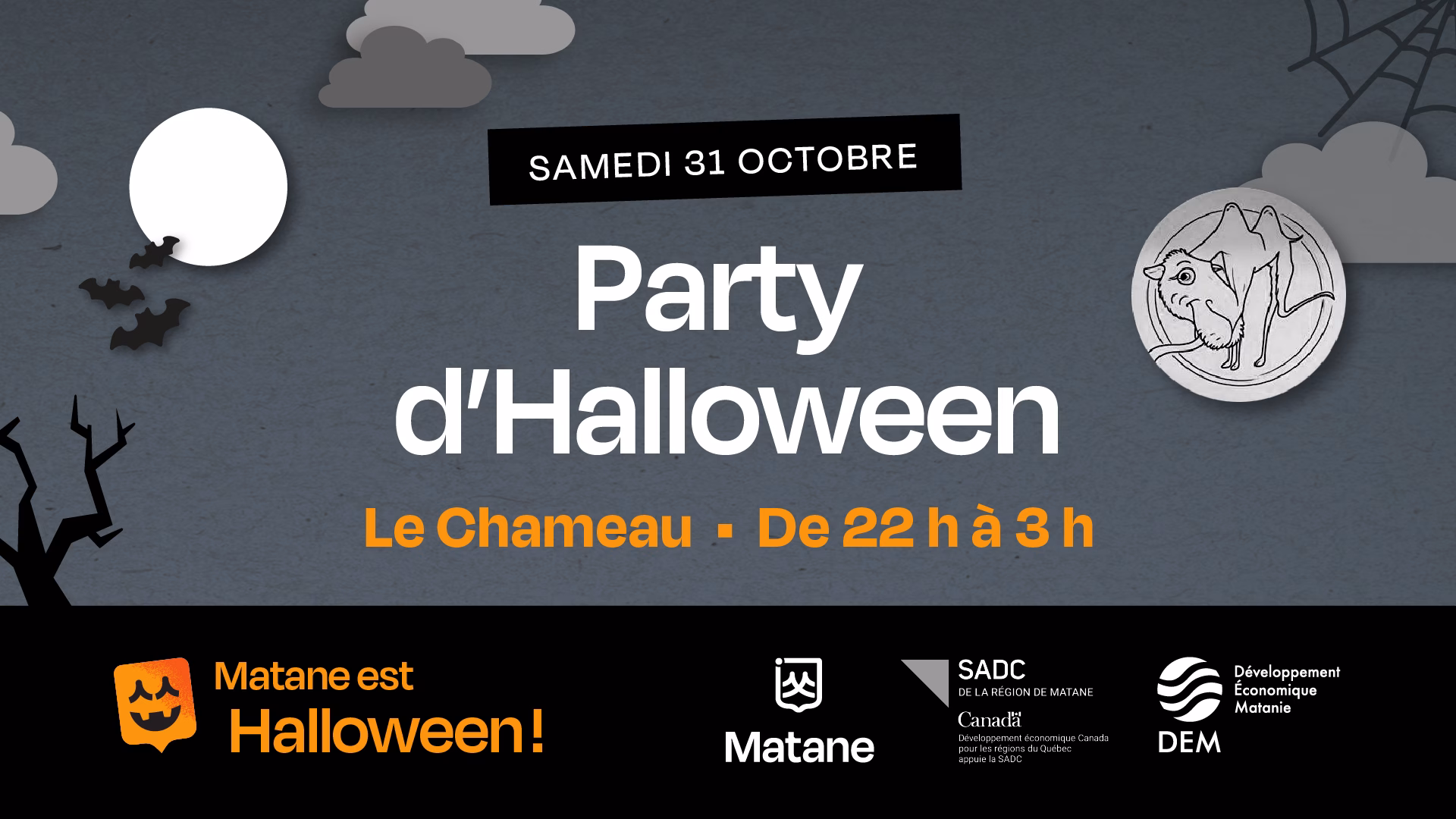 Party d'Halloween à la salle du Chameau au bar La Mansarde