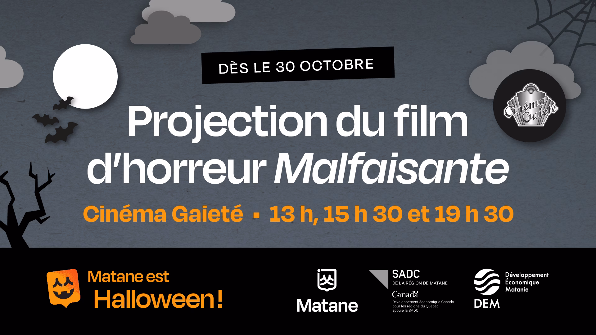 Projection du film d'horreur « Malfaisante » au Cinéma Gaieté